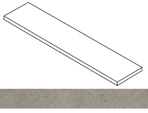 Ступень Forte dei Marmi Rock Lunar Grey угловая правая 33x120