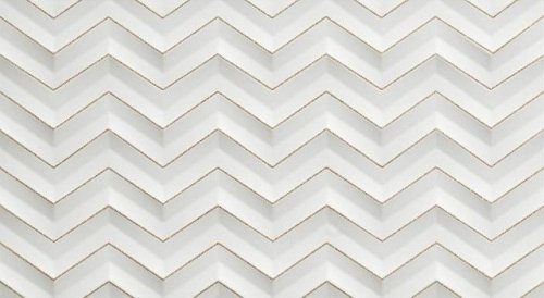 3D White Chevron Glitter Matt 30,5x56