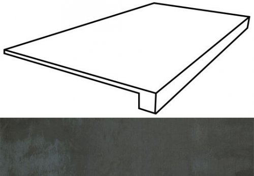 Surface Scalino Frontale Steel Nat Rett 33x120